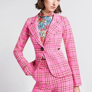 Smythe Pink Plaid Patch Pocket Jacket